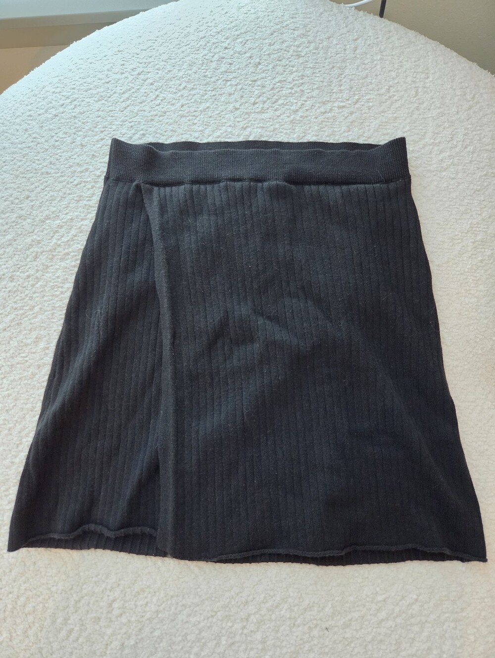 Free People Black Knit Mini Wrap Skirt in Size M